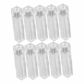 PartyKindom 10Pcs Crystal Clear Lip Gloss Tubes Refillable Lip Oil Bottles with Wave Pattern Portable Empty Containers for DIY Makeup and Travel Showcasing Vibrant Colors