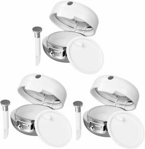 PartyKindom 3Pcs Containers with Lip Brush and Mirror Empty Mini Cosmetic Jars for Makeup Refillable Containers for Lip Gloss and Cosmetics