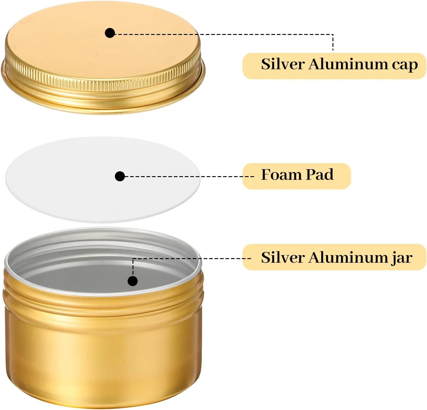 Patelai 4 oz Metal Round Tins Aluminum Tin Cans Salve Tins Containers with Screw Lid 10 Sheets Stickers for Salve Spice Candies Balms Candles (Gold)