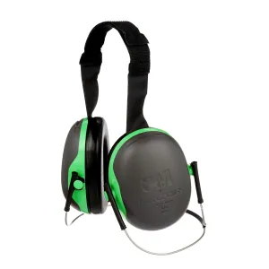 Peltor, Black/Green, X1 Style: Behind-the-Head