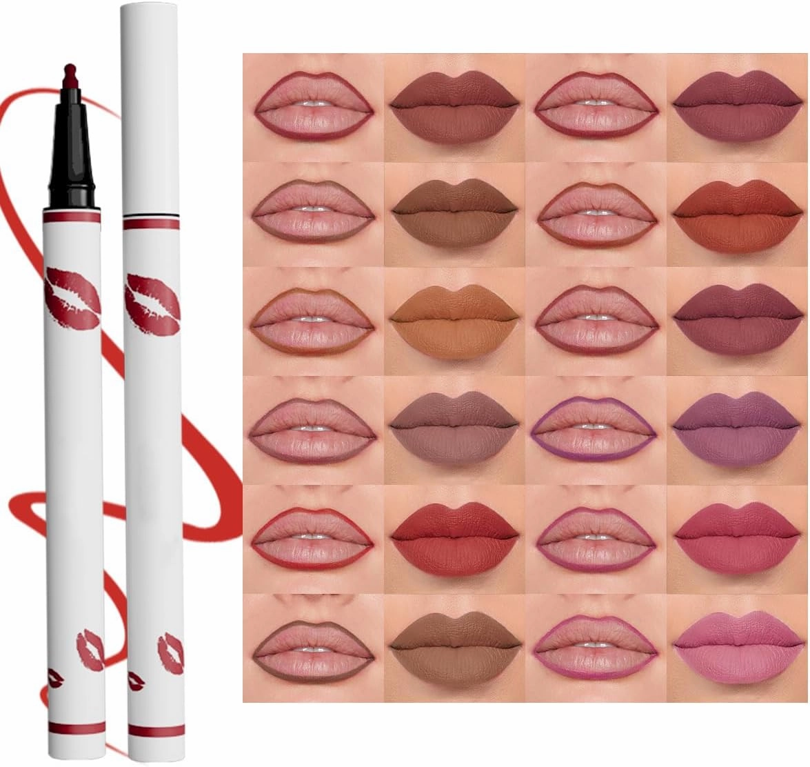 Peshoriadam Lip Liner, Peshoriadm Liquid Lip Liner, Peshoriadam Longwear Liquid Lip Liner, Matte Liquid Lip Liner, 2-in-1 Waterproof Liquid Lipstick, Lip Liner Liquid-10#