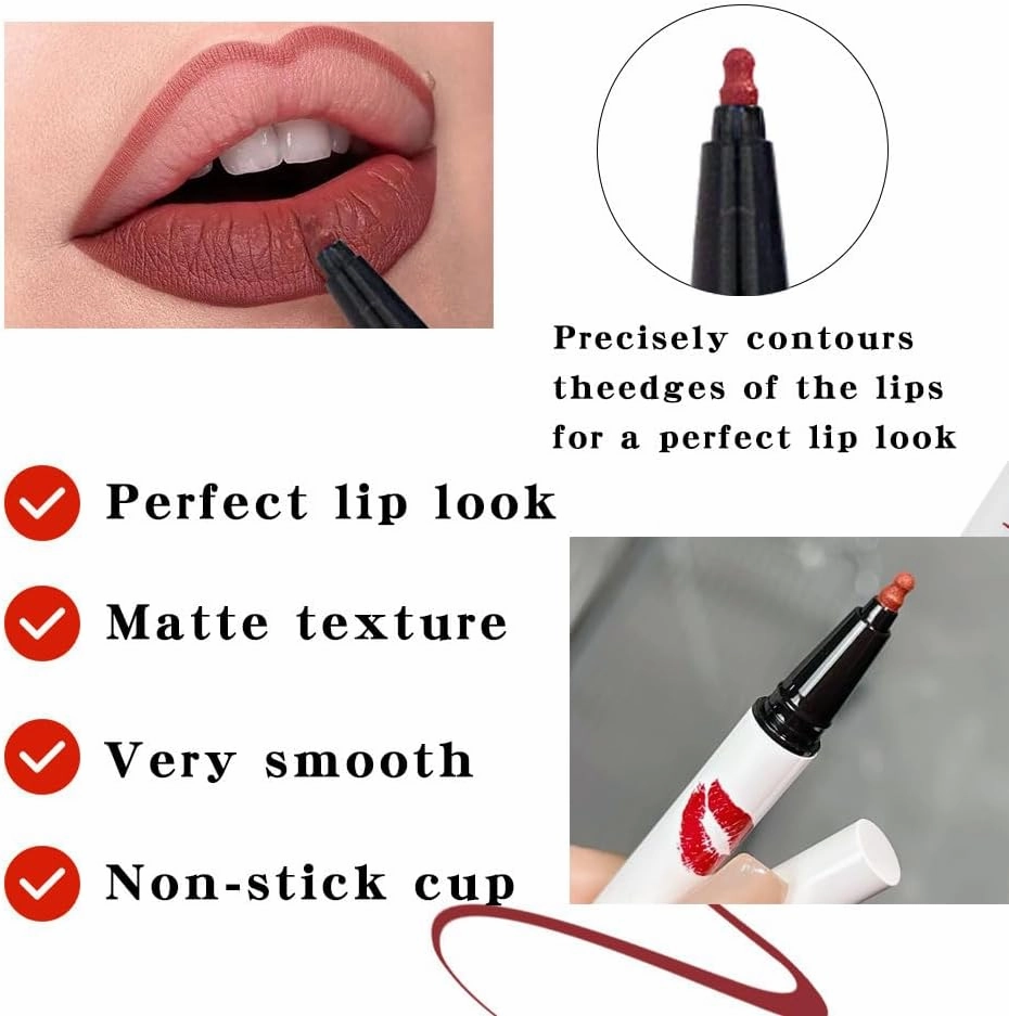 Peshoriadam Lip Liner, Peshoriadm Liquid Lip Liner, Peshoriadam Longwear Liquid Lip Liner, Matte Liquid Lip Liner, 2-in-1 Waterproof Liquid Lipstick, Lip Liner Liquid-10#