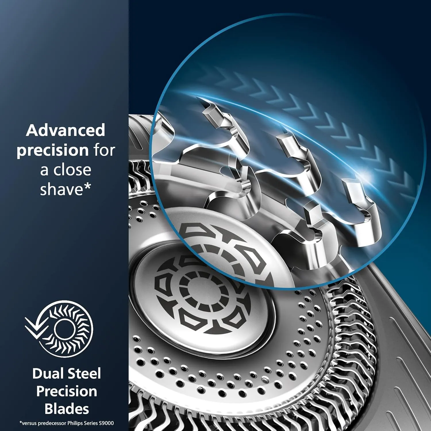 Philips Norelco Shaver Series 9000, Wet and Dry Electric Shaver, with Lift & Cut Shaving System and SenseIQ Technology, Pop-up Trimmer, Cleaning Pod and Travel Case, Chrome Silver, Model S9985/84