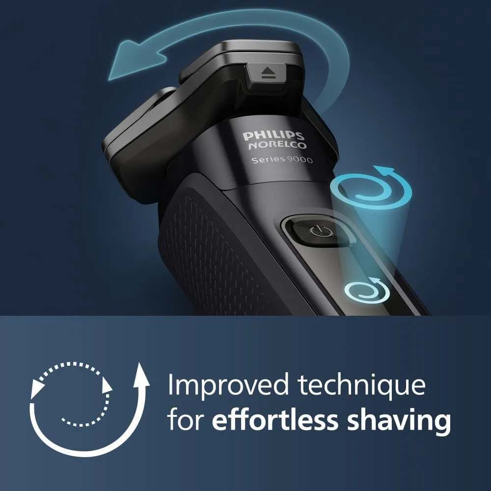 Philips Norelco Shaver Series 9400 Wet and Dry Electric Shaver, with Lift and Cut Shaving System and SenseIQ Technology, Pop-up Trimmer, Model S9606/80