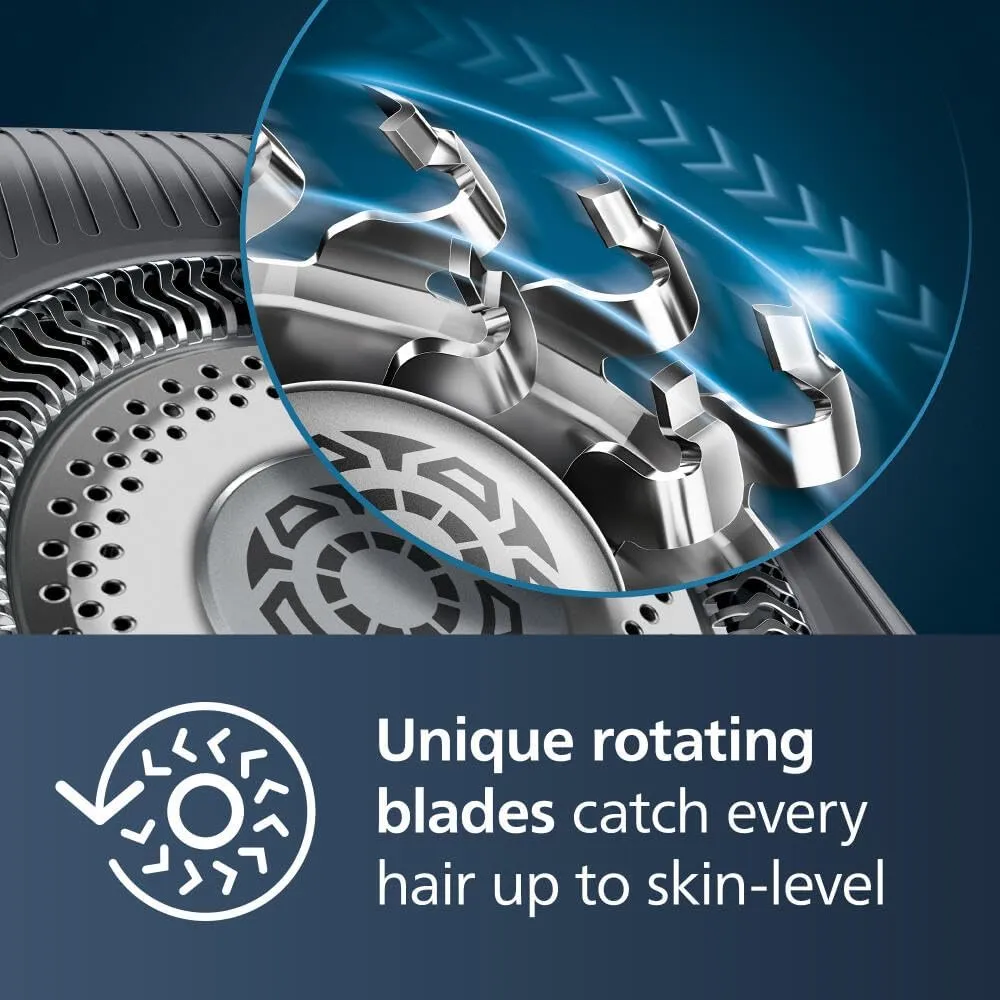 Philips Norelco Shaver Series 9400 Wet and Dry Electric Shaver, with Lift and Cut Shaving System and SenseIQ Technology, Pop-up Trimmer, Model S9606/80