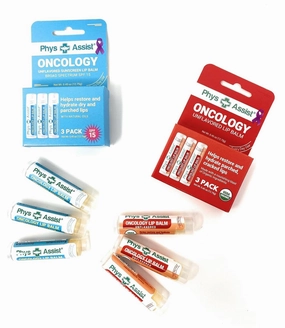 PhysAssist Oncology Lip Care Bundle: 2 x 3 Pack Organic Lip Balm, With SPF 15 Protection, Hydrate & Shield Dry Lips During Chemo & Radio. Made for those sensitive to fragrances