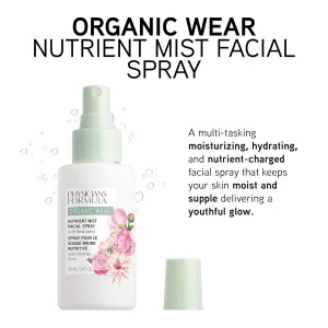 Physicians Formula Organic Wear Nutrient Mist Facial Spray, Botanical Infused, Dermatologist Approved, Vegan, Gluten Free, Tone, Balance, And Prep Skin (Pack of 2)
