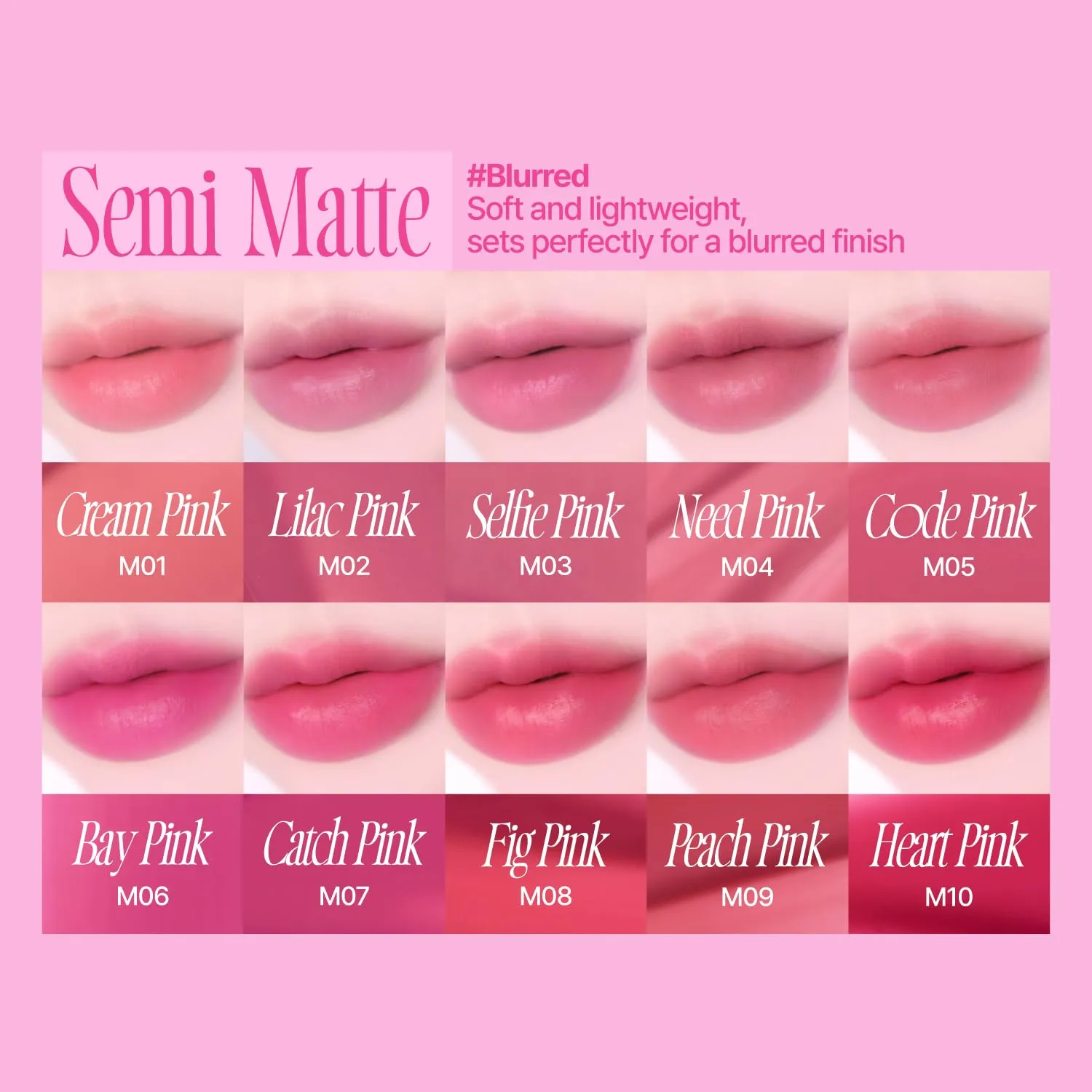 Pink Obsession Stay-Fit Lip Tint | M04 Need Pink | Weightless & Layerable Tint for Smudge-proof, Long-lasting Wear | Soft Blur Finish or Vibrant Flush | 3.8g