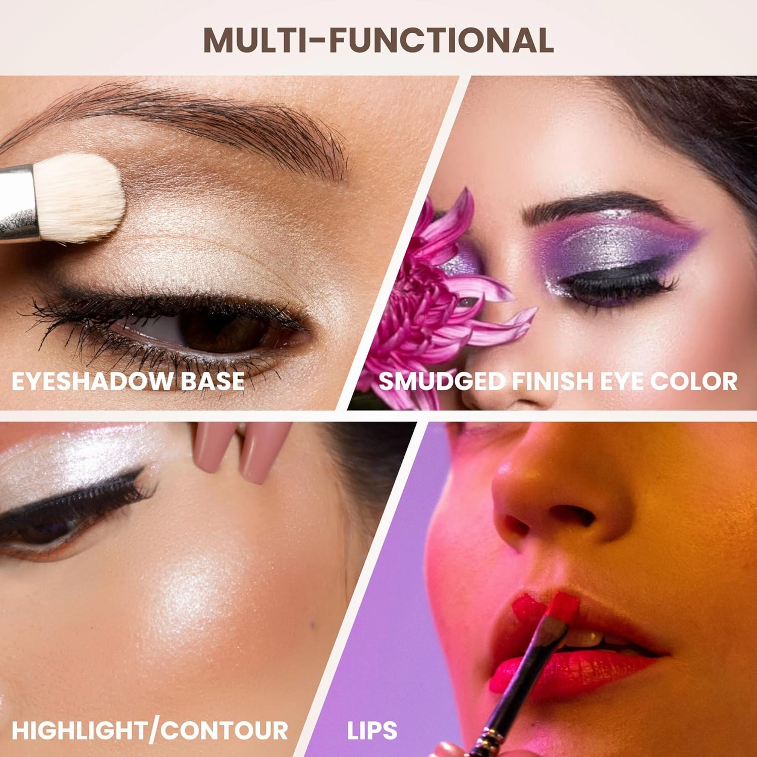 Poise Makeup HD Crème Multitasking Compact REFILL | Ultra Smooth Cream Formula Used as Eyeshadow Base, Smudge Finish Eye Color, Brow Definer, Highlight, Contour, and Lip Color, PITCH
