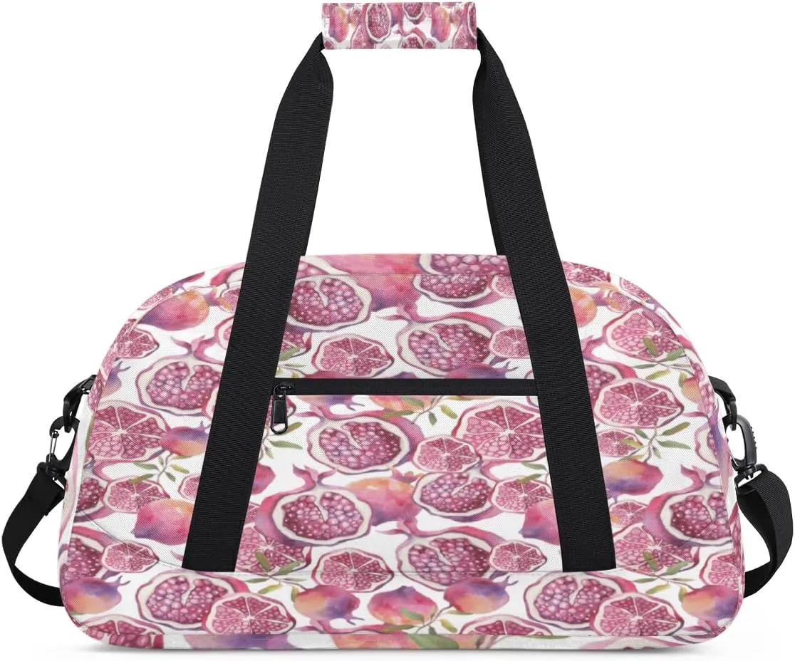 Pomegranate Fruit Kids Overnighted Duffel Bag Carry-On Size & Ideal for School Practice or Weekender Travel with Zip and Shoulder Stra for Boys & Girls