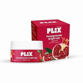 Pomegranate Lip Scrub for Dry Chapped Lips, Brightening Treatment with Cocoa Butter and Vitamin E, 15g