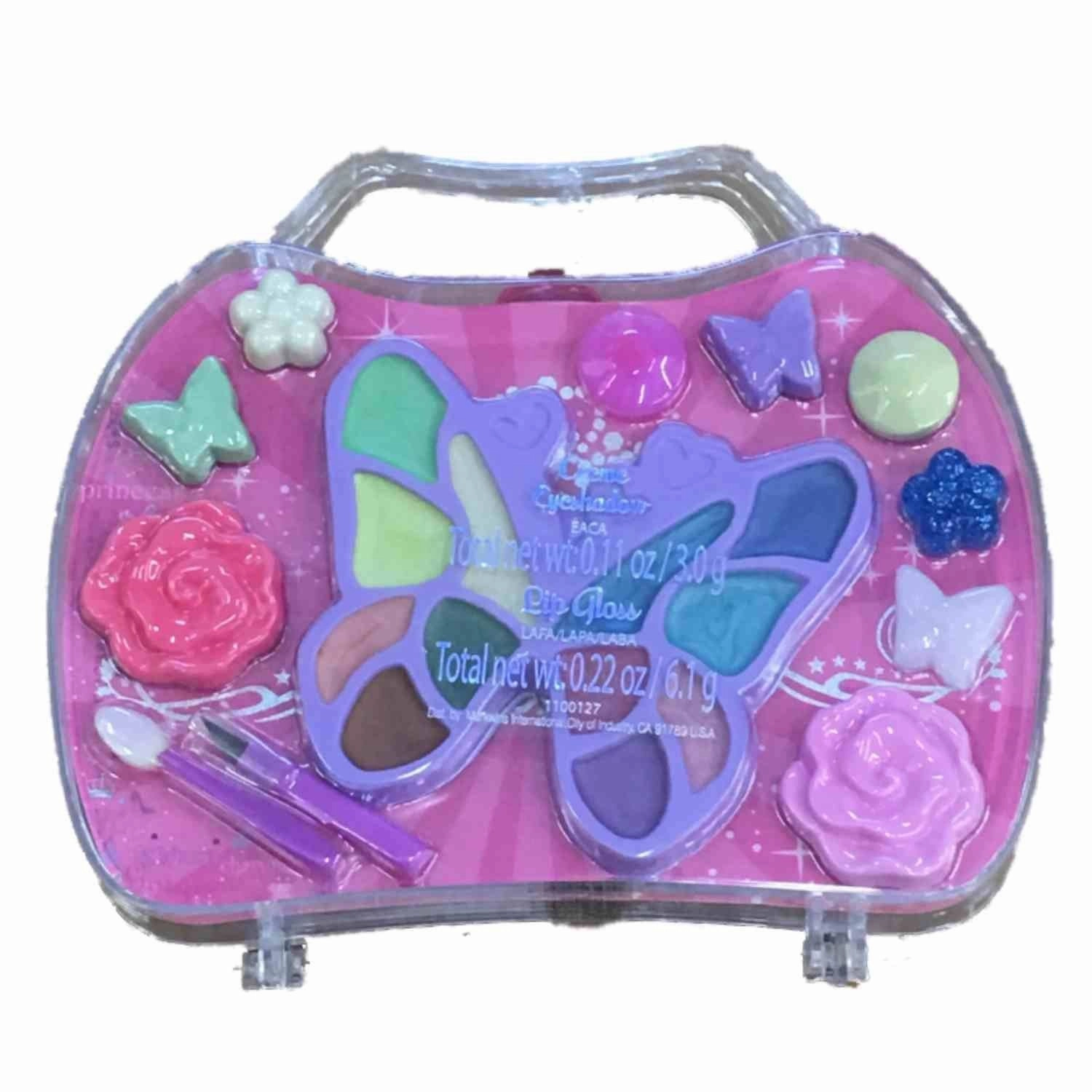 POP Butterfly Princess Beauty Cosmetic Set Girls Make-up Lip Gloss Shadow Makeup