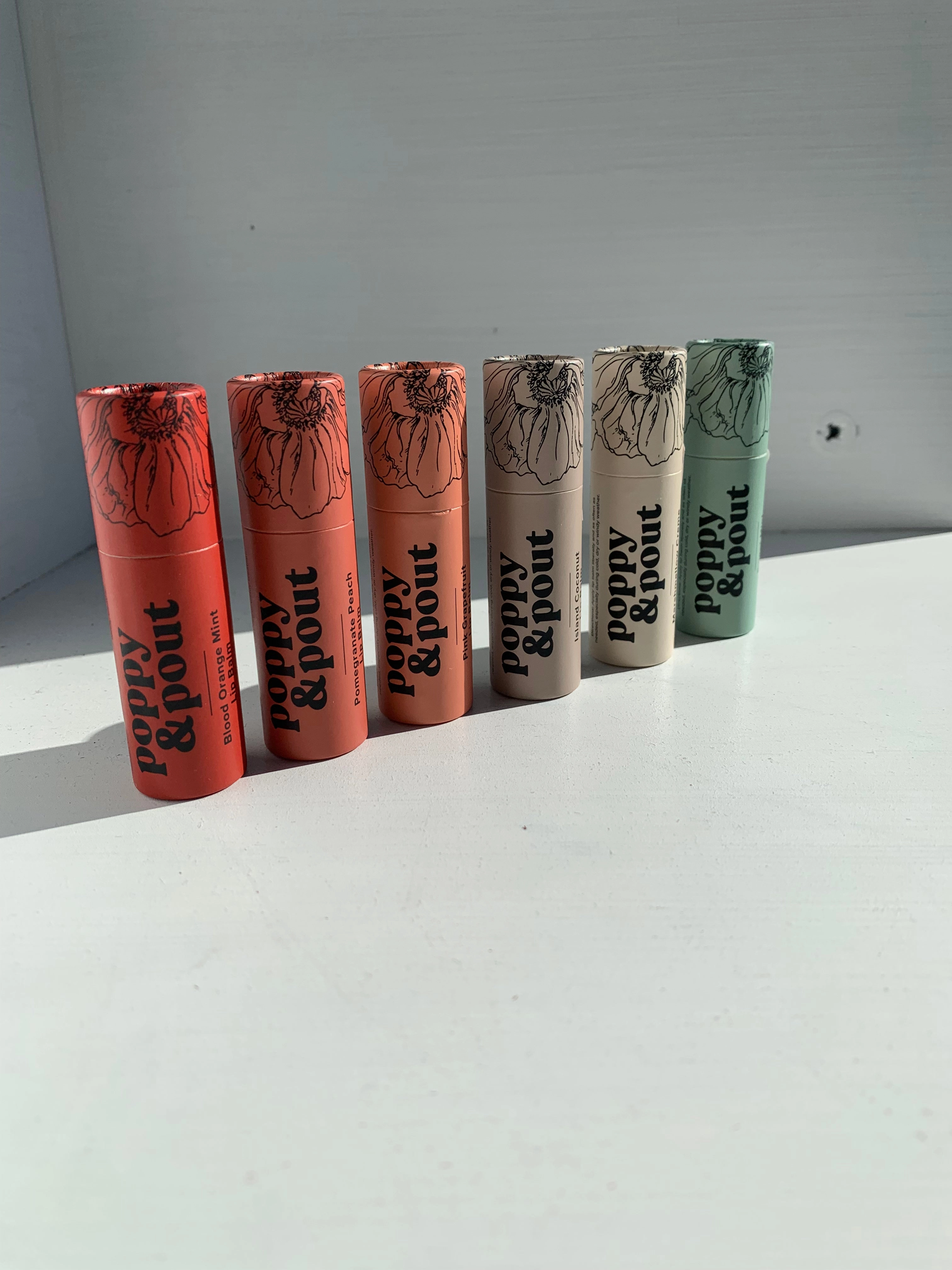 poppy & pout lip balms