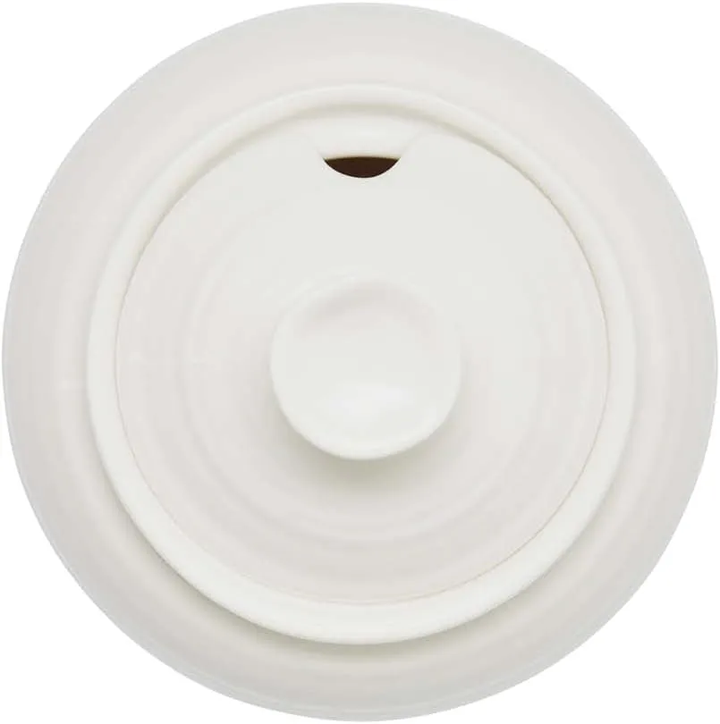 Portmeirion Sophie Conran White Covered Sugar Bowl | 11 Oz Sugar Container | Sugar Jar for Coffee Bar, Home, and Kitchen Countertop | Made from Fine Porcelain