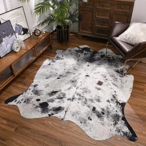 Premium Cowhide Rug, 5.2 x 6.2 Feet, Western Decor Faux Cowhide, Thickened Cow Print, For Bedroom, Living Room, Home Office Decor
