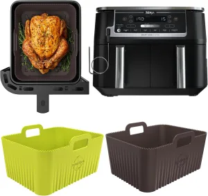 Premium Ninja 10 Quart DZ302, DZ550 & DZ401 Silicone Liners | BPA Free Platinum Silicon | 0.1inch Thick Silicon Basket | Ninja Air Fryer Liners | DZ550 Silicone Basket |