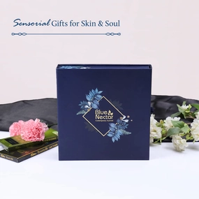 Premium Beauty Gift Set for Women & Men | Blue Nectar Face Wash, Cream, Scrub, Lip Balm & Moisturizing Face Lotion with Herbal Ingredients | Ideal Christmas Holidays Gift for Mom, Dad & Girlfriend