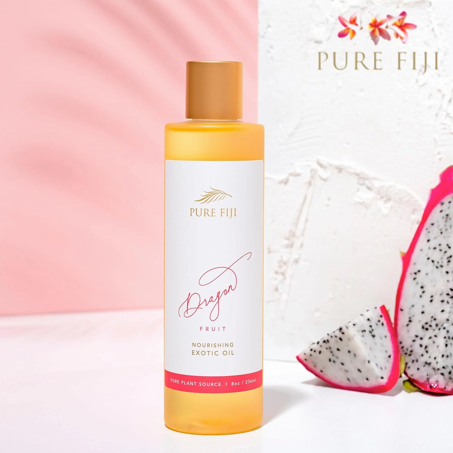 PURE FIJI Nourishing Exotic Body Oil - Natural Coconut Oil for Skin in Bath & SPA with Vitamin E - Body Oil, Massage Oil, Body Lotion For Women and Men, Dragon Fruit, 8oz
