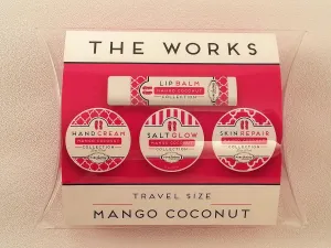 Purefactory Travel Size Skin and Lip Care - The Works - Perfect to Take on Vacation or When Traveling - Includes .35 Ounce Sample Size of Hand Cream, Salt Glow, and Skin Repair and .15 Ounce Tube of Lip Balm (Mango Coconut)