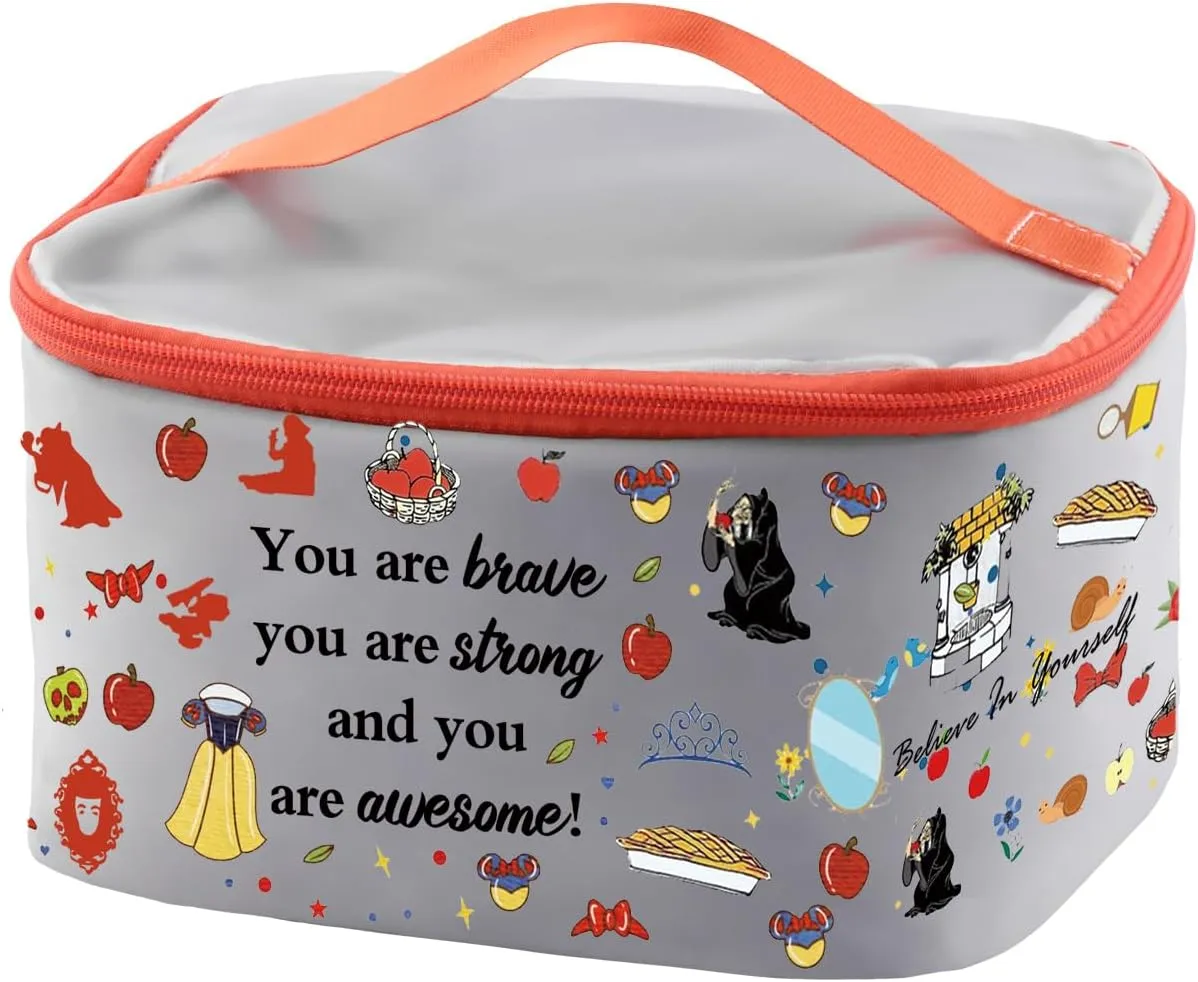 PXTIDY Snow Wh Princess Cosmetic Case Cartoon Movie Merchandise Faily Cartoon Tales Princess Makeup Organizer Bag Film Fans Gift