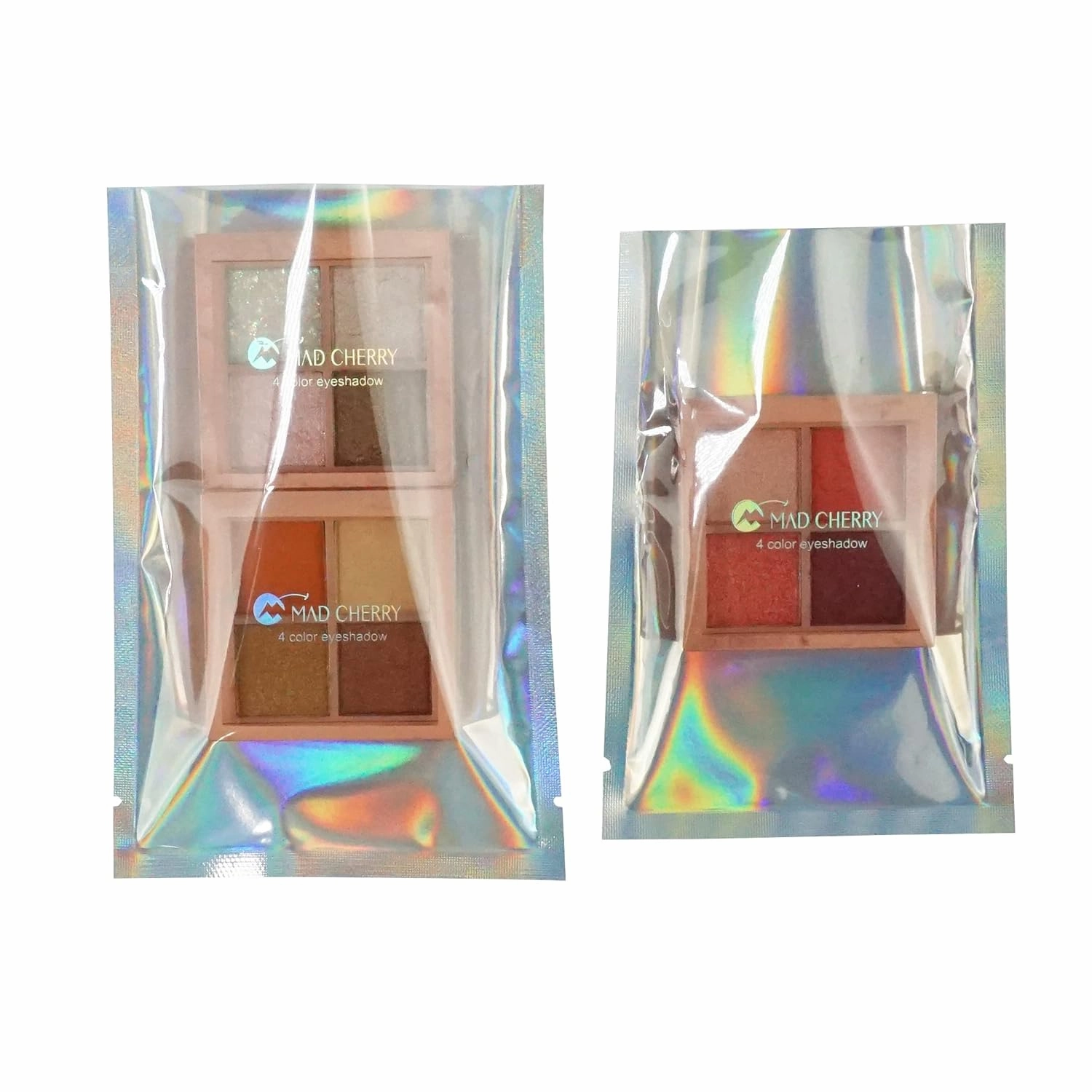 QQ Studio Bulk Holographic Heat Seal Bags, Rainbow Foil Spa Supply Sample Pouches, Heat Seal Iridescent Baggies, Open Top Bags for Lip Gloss and Nails (3.9 Inch x 5.9 Inch, x200 Clear Holographic)