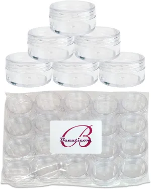 (Quantity: 100 Pieces) Beauticom 10G/10ML Clear Lid Plastic Cosmetic Lip Balm Lip Gloss Cream Lotion Eyeshadow Container Jars