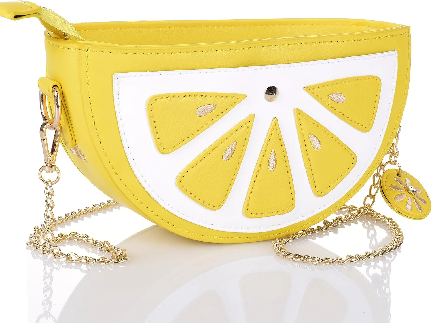 QZUnique Food Shape Cross Body Bag PU Cartoon Purse Ice Cream Sholuder Bag Handbag with Removable Chain