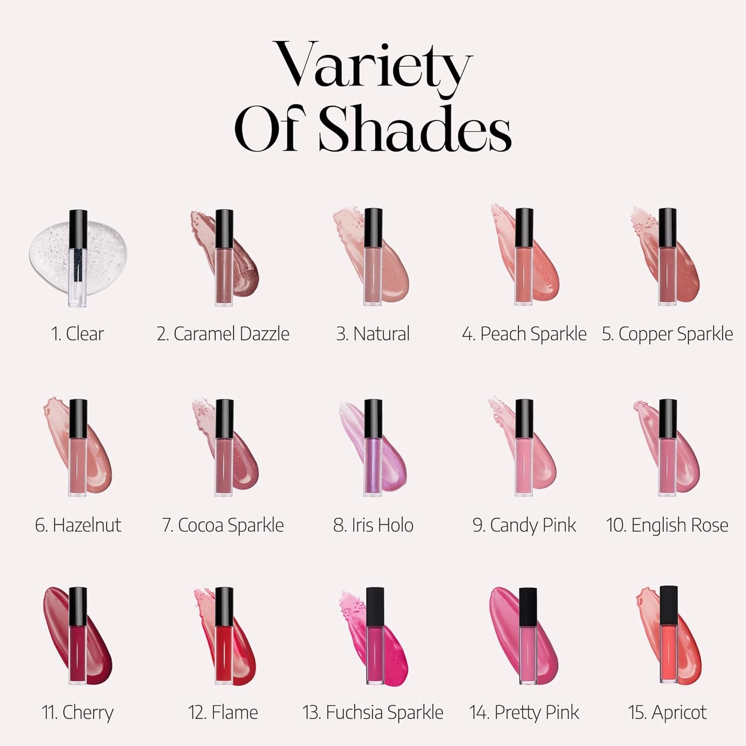 Radiant Professional Lip Glaze (15 Shades) - Ultra-Glossy, Moisturizing & Long-Lasting Hydration - High Shine Finish - Vegan Lip Glaze for Soft, Nourished Lips - Non-Sticky - (01 - CLEAR)