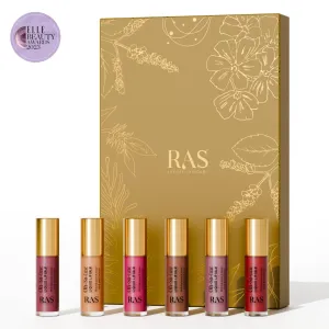 RAS Luxury Oils, Liquid Tinted Lip Glow Oil, Hydrates & Combats Dryness, Soft Lip Balm - Set of 6