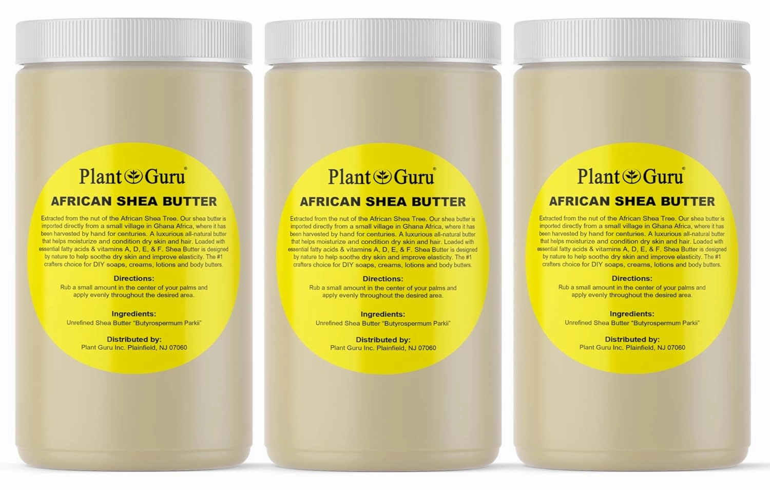 Raw African Shea Butter 32 oz (3 Pack) Bulk 100% Pure Natural Unrefined IVORY - Ideal Moisturizer For Dry Skin, Body, Face And Hair Growth. Great For DIY Soap and Lip balm Making.