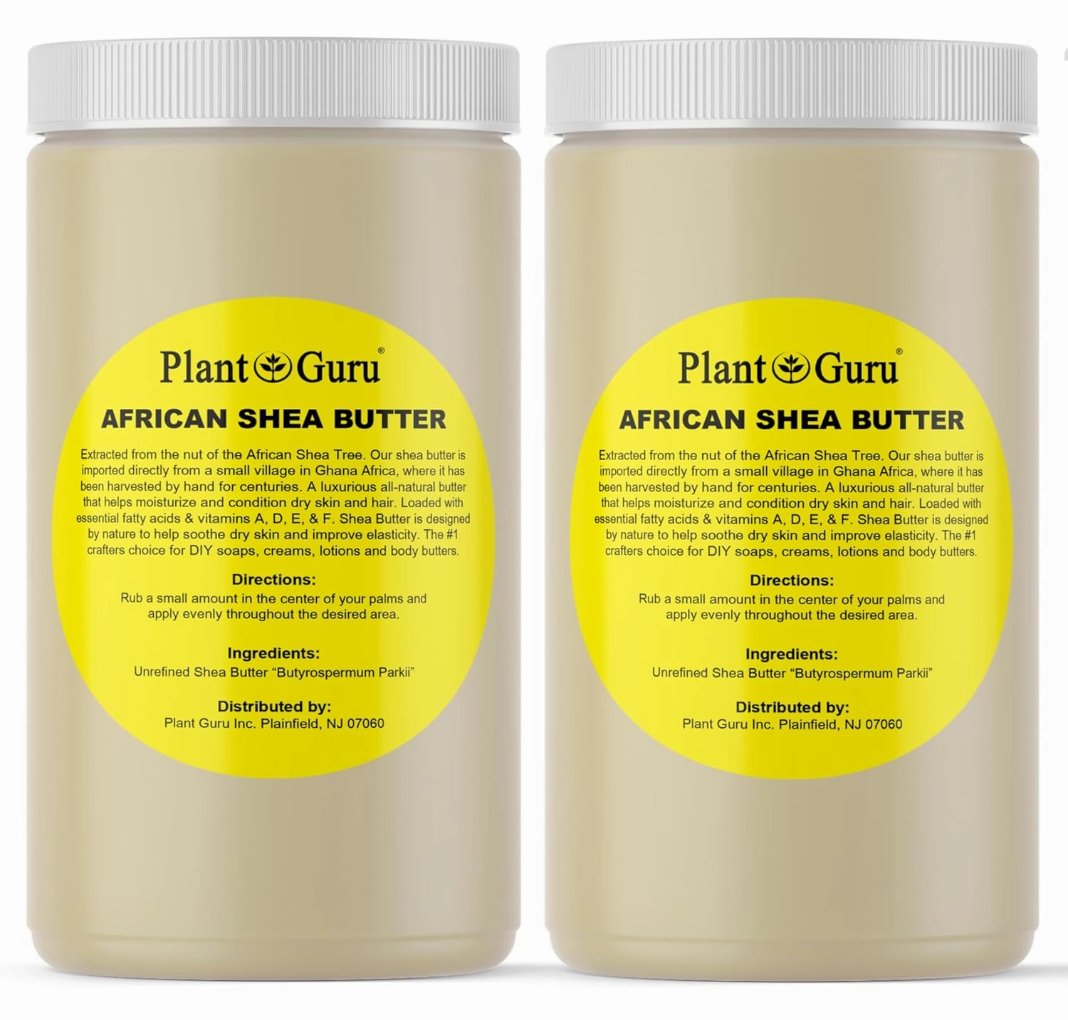 Raw African Shea Butter 32 oz. (2 Pack) Bulk 100% Pure Natural Unrefined IVORY - Ideal Moisturizer For Dry Skin, Body, Face And Hair Growth. Great For DIY Soap and Lip balm Making.