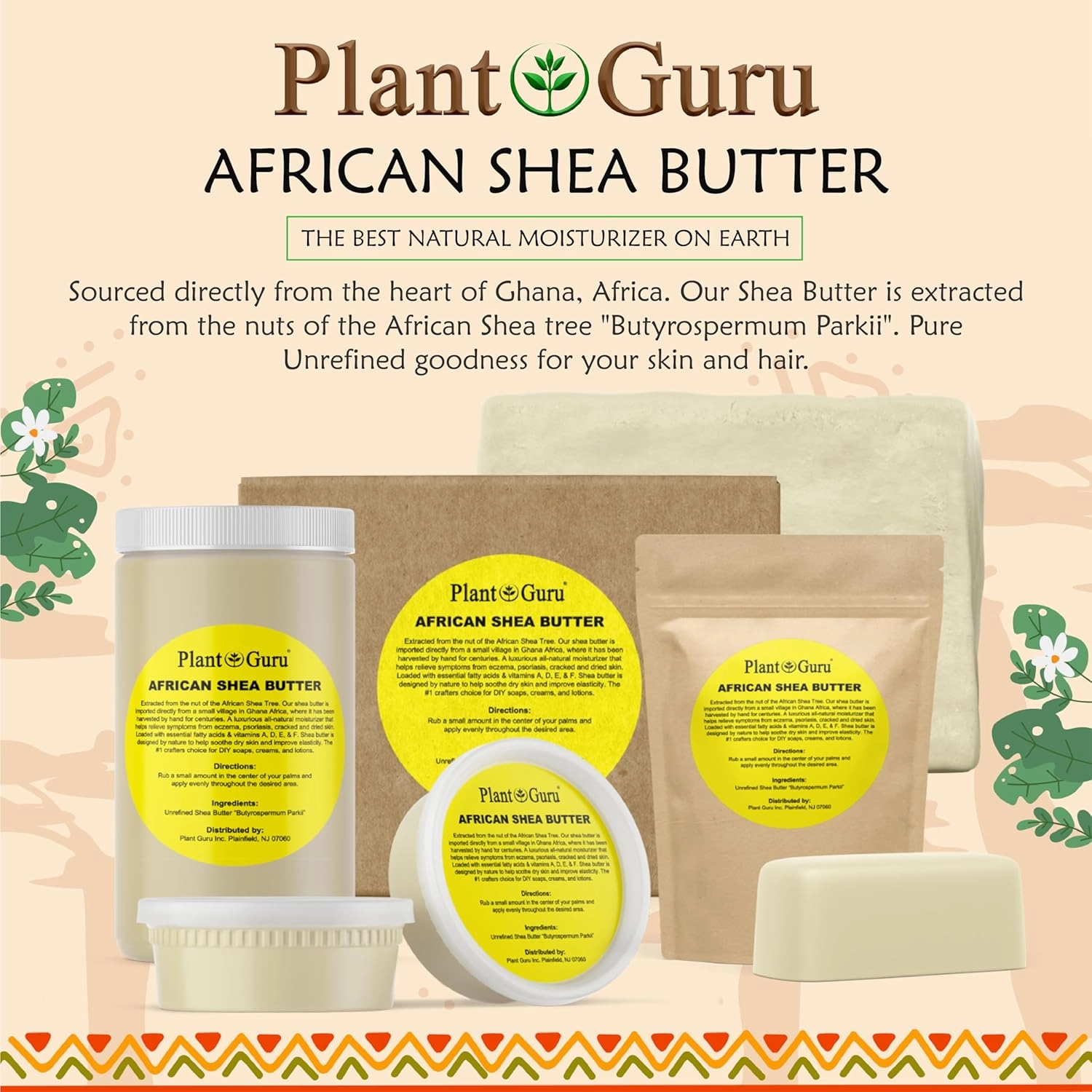 Raw African Shea Butter 32 oz. Bulk 100% Pure Natural Unrefined IVORY - Imported From Ghana - Ideal Moisturizer For Dry Skin, Body, Face And Hair Growth. Great For DIY Soap and Lip balm Making.