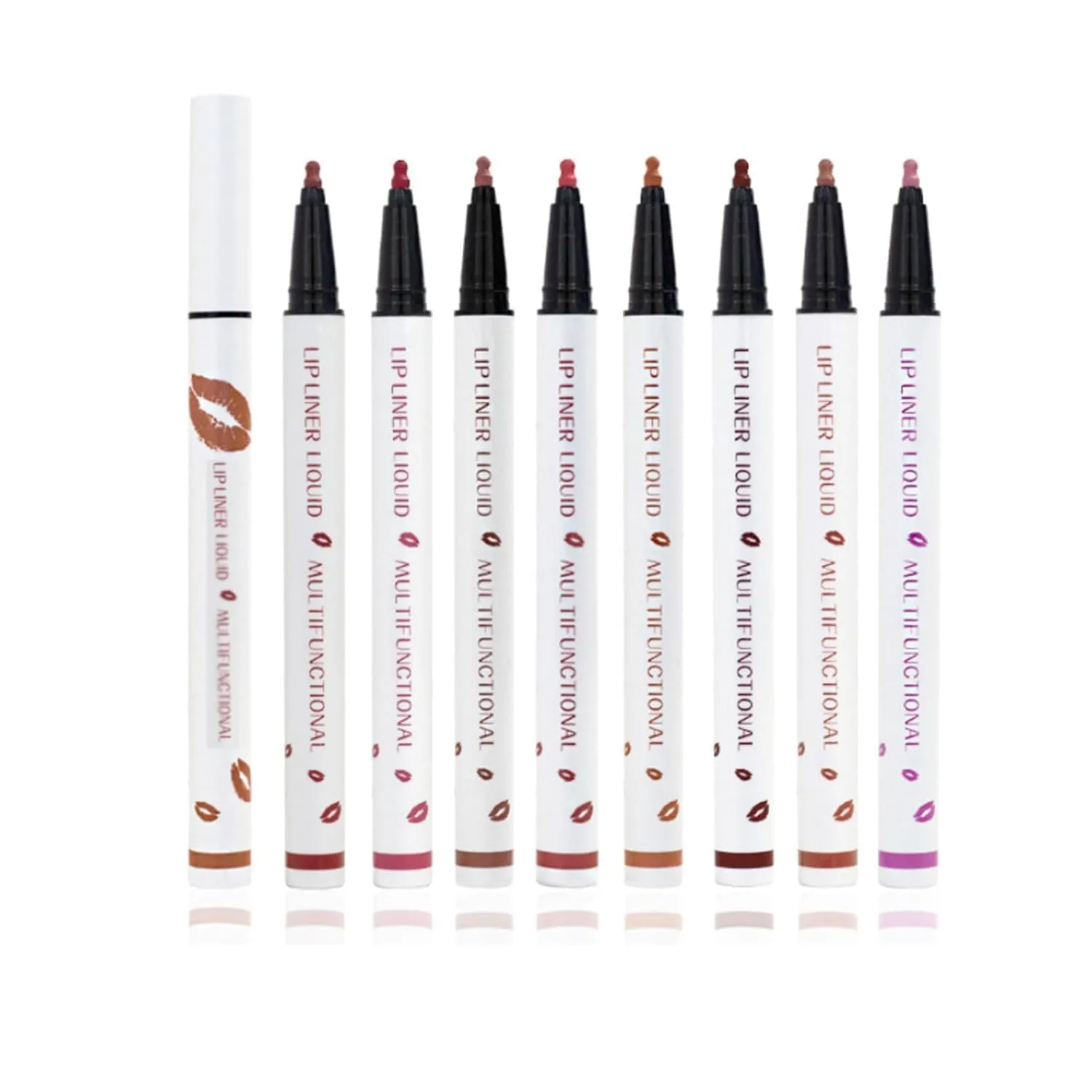 Reasontray Lip Liner,Benighty Liquid Lip Liner,Peshoriadam Longwear Liquid LIP LINER,Matte Lip Tint Stain Marker Pen, 2in1 waterproof liquid Lipstick & lip liner Pencil (8Pcs)