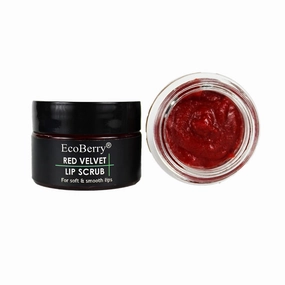 Red Velvet Lip Scrub For Natural Pink Lips Dry, Chapped Lips, Exfoliates, Supple Moisturizing Conditioning, Natural, Handmade, Mineral Oil Free, Preservative Free, Paraben Free, Veg