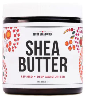 Refined Shea Butter Unscented - 100% Pure African Shea Butter for Hair & Dry Skin - Soap Base - Face & Body Moisturizer, for DIY Whipped Body Butter & Lip Balm 8 oz Jar