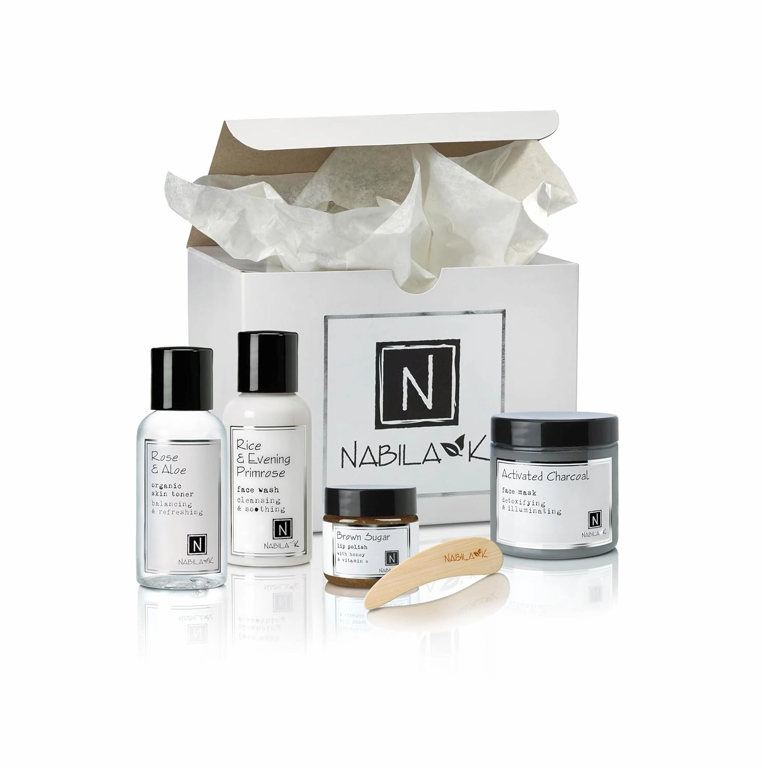 Repair & Care Gift Set – Includes Rice & Evening Primrose Face Wash, Rose & Aloe Toner, Charcoal Mask & Brown Sugar Lip Polish – Luxury Skincare Kit for Women & Men – Ready-to-Gift Spa Box