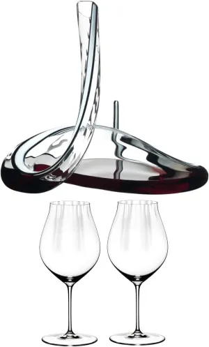 Riedel Decanter Mamba Fatto A Mano with Performance Pinot Noir Wine Glass (2-Pack) Bundle (2 Items)