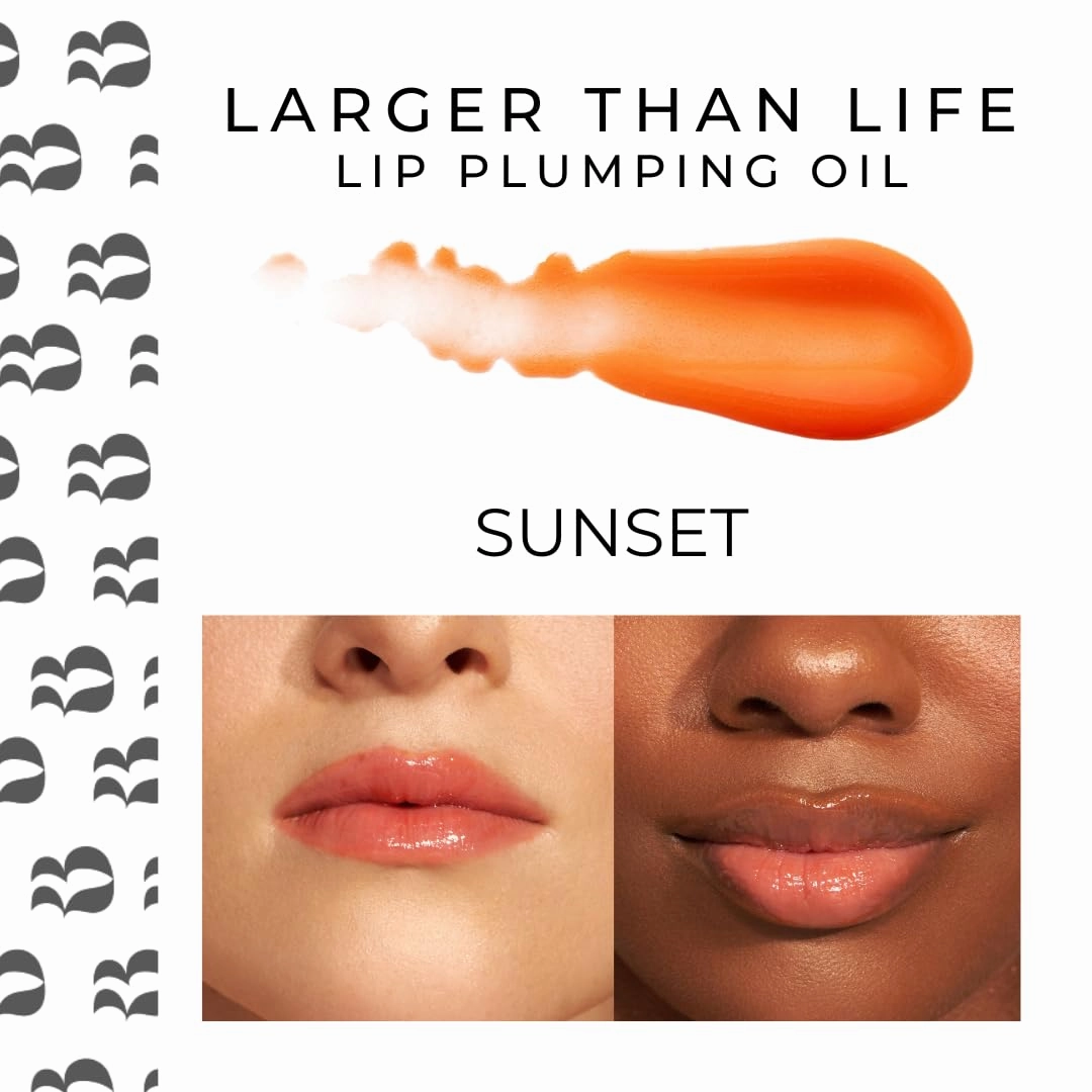Rinna Beauty Larger Than Life Lip Plumping Oil Gloss with Plumping Peptide, Sunset