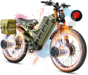 Romeo Pro 3 (2025 Launch) 5000W/1600W Electric Bike for Adults 60V/80AH 48V/60Ah 200 Miles Long Range Ebike 50Mph Dual Motors Ebike 26 * 4.0" Fat Tire Electric Mountain Bike Full Suspension