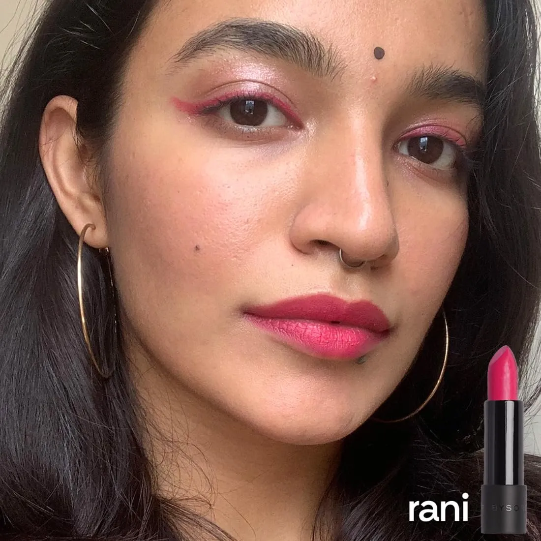 RUBY'S ORGANICS Semi-Matte Lipstick for Women, Hydrating and Highly Pigmented, Moisturizing & Non Drying, Lightweight & Long Lasting Formula, Lip Makeup, Paraben-Free, Pink Rani, 3.7g