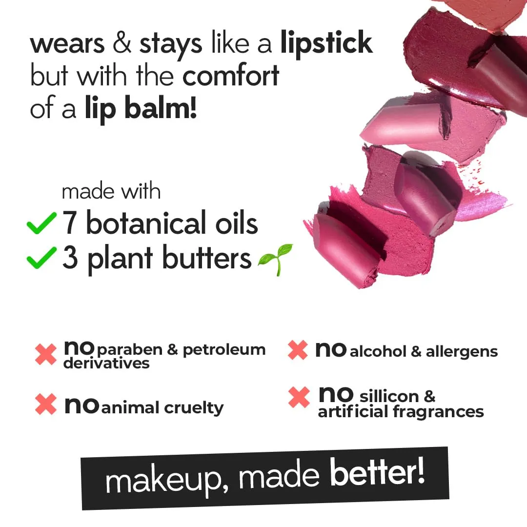 RUBY'S ORGANICS Semi-Matte Lipstick for Women, Hydrating and Highly Pigmented, Moisturizing & Non Drying, Lightweight & Long Lasting Formula, Lip Makeup, Paraben-Free, Pink Rani, 3.7g