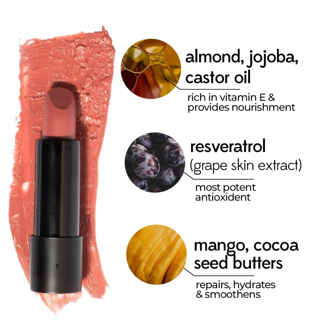 RUBY'S ORGANICS Semi-Matte Lipstick for Women, Hydrating and Highly Pigmented, Moisturizing & Non Drying, Lightweight & Long Lasting Formula, Lip Makeup, Paraben-Free, Pink Rani, 3.7g