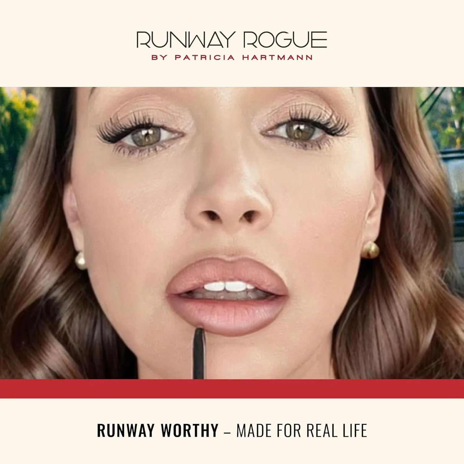 Runway Rogue Designer Liner Lip Pencil, Matte Garnet-Maroon Lip Liner Pencil and Lip Liner Sharpener, ‘Get the Look’