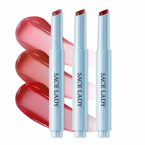 SACE LADY Glossy Lipstick, Moisturizing Non Sticky Lip Gloss Set, Glasting Solid Lip Tint Stain with Dewy Finish 3 Colors (01 04 06, 3pcs)