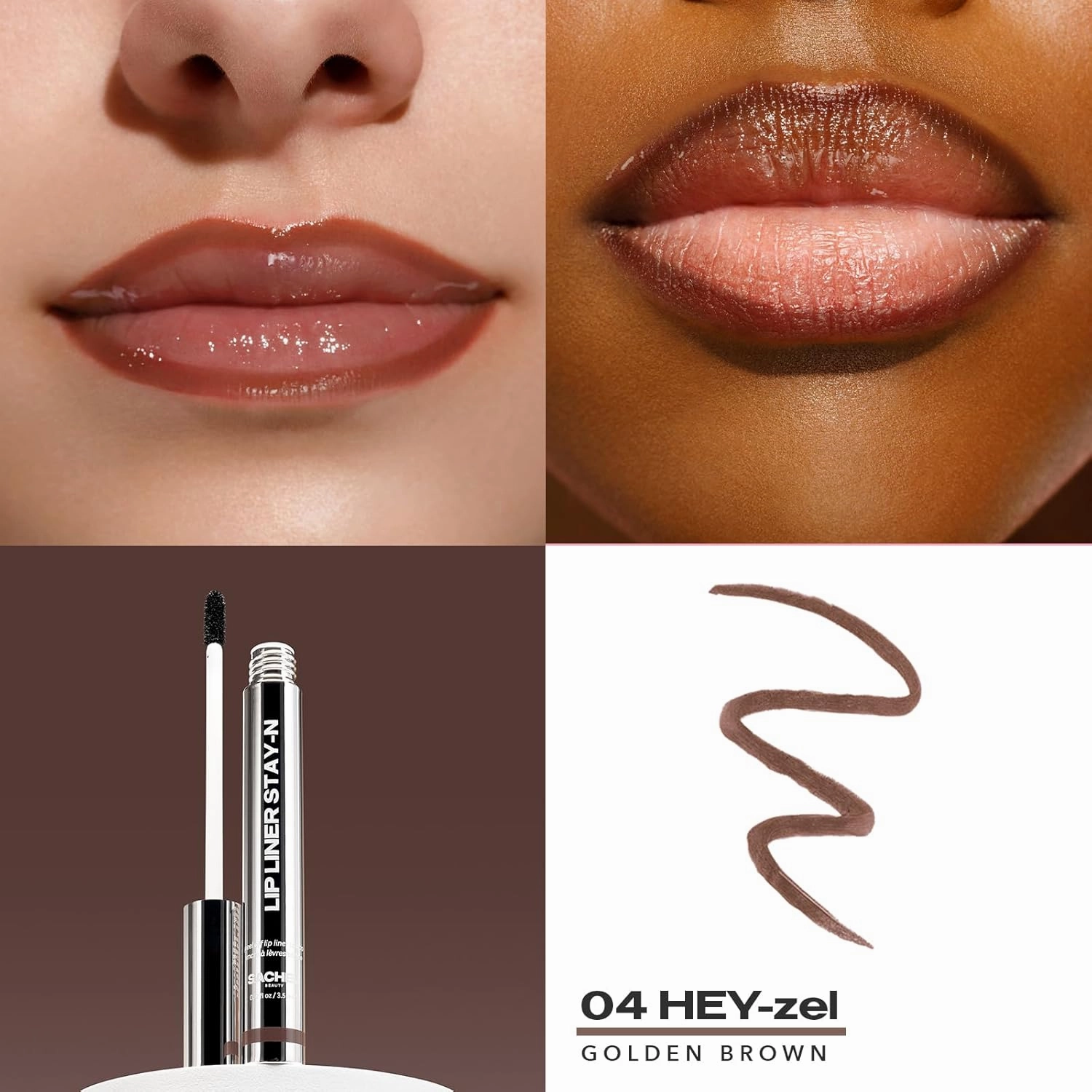 Sacheu Lip Liner Stay-N Peel Off Lip Stain — Long Lasting Matte Lip Tattoo Transfer Proof Lipstain Infused with Hyaluronic Acid & Vitamin E for All Skin Types — Vegan & Cruelty-Free, Deep Bundle