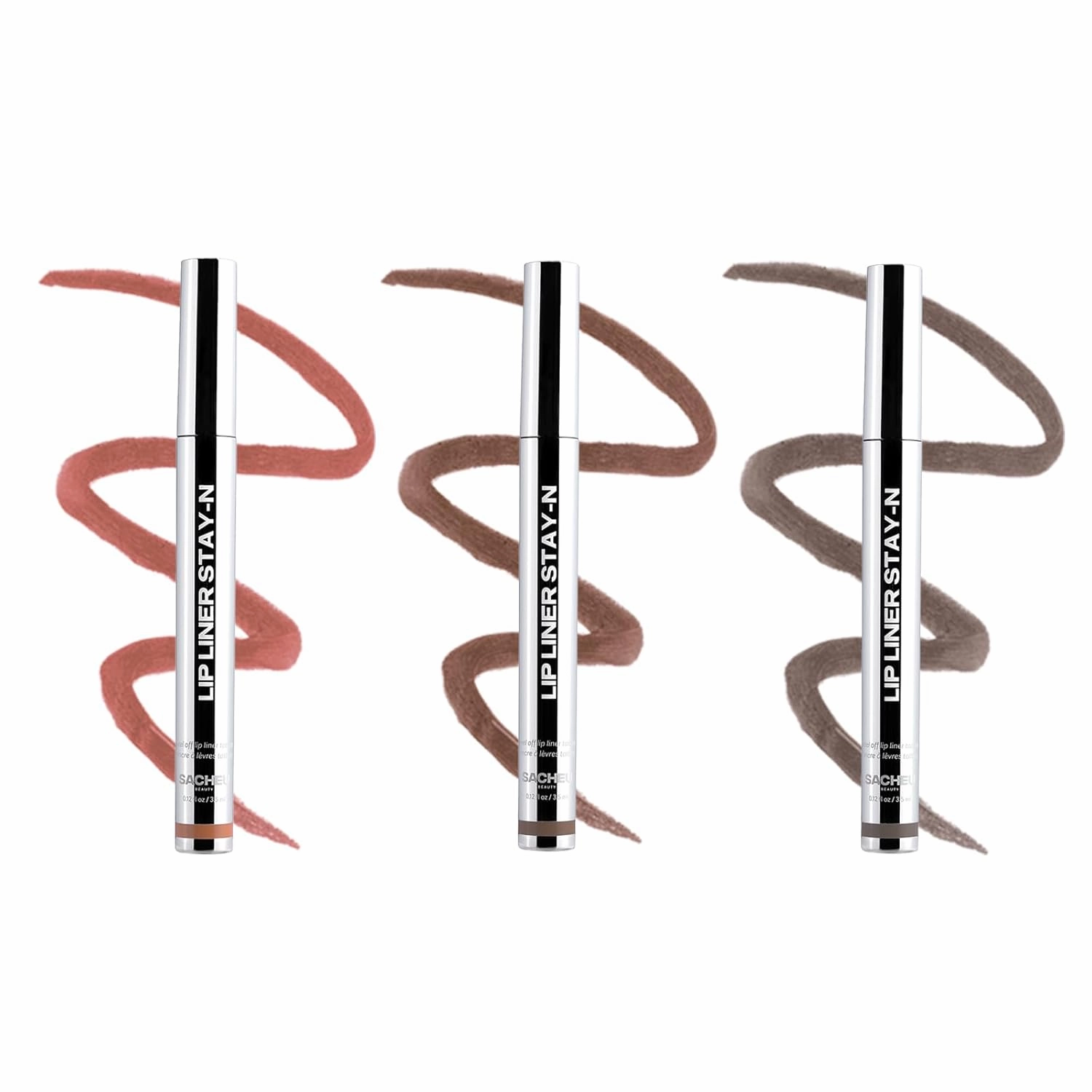 Sacheu Lip Liner Stay-N Peel Off Lip Stain — Long Lasting Matte Lip Tattoo Transfer Proof Lipstain Infused with Hyaluronic Acid & Vitamin E for All Skin Types — Vegan & Cruelty-Free, Deep Bundle