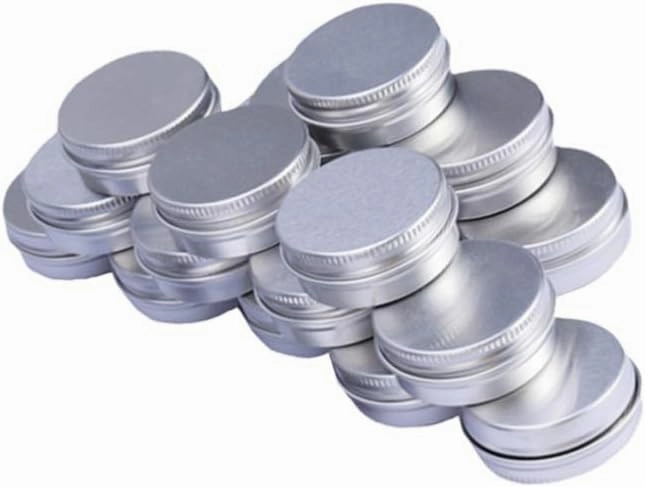SaditY 24Pcs 5g Cosmetic Cream Jar Pot Aluminum Tin Screw Cap Empty Makeup Cream Box Travel Cosmetic Container for Lip Balms, Creams, Make Up, Cosmetics Samples