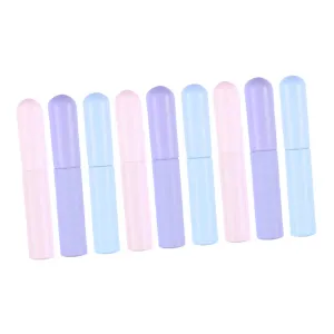 SAFIGLE Travel Lip Brush Set 9 Pcs Silicone Lip Makeup Brush Caps for Lipstick Smudging Concealer Travel Makeup Tools