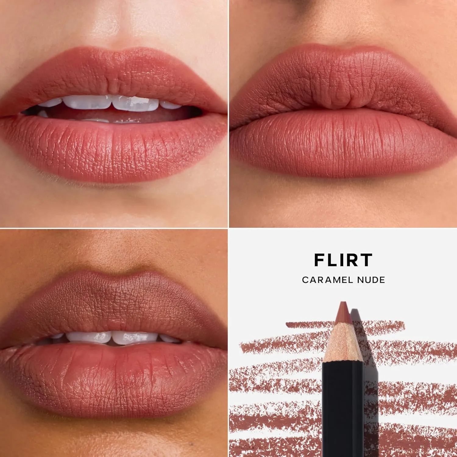 Saie Lip Liner 101 - Lip Pencil Made with a Creamy, Soft Matte Formula for a Naturally Framed or Fully Filled Look - Supercharged with Shea Butter & Jojoba Oil - Flirt (.05 oz)