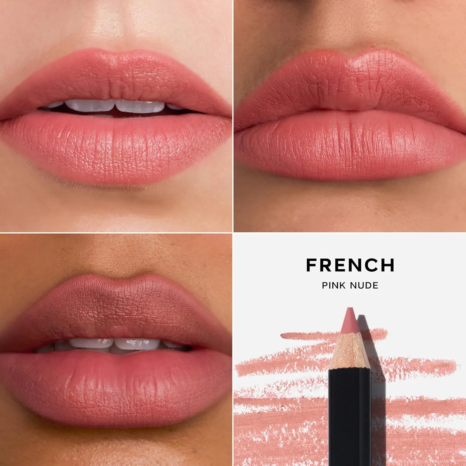 Saie Lip Liner 101 - Lip Pencil Made with a Creamy, Soft Matte Formula for a Naturally Framed or Fully Filled Look - Supercharged with Shea Butter & Jojoba Oil - French (.05 oz)